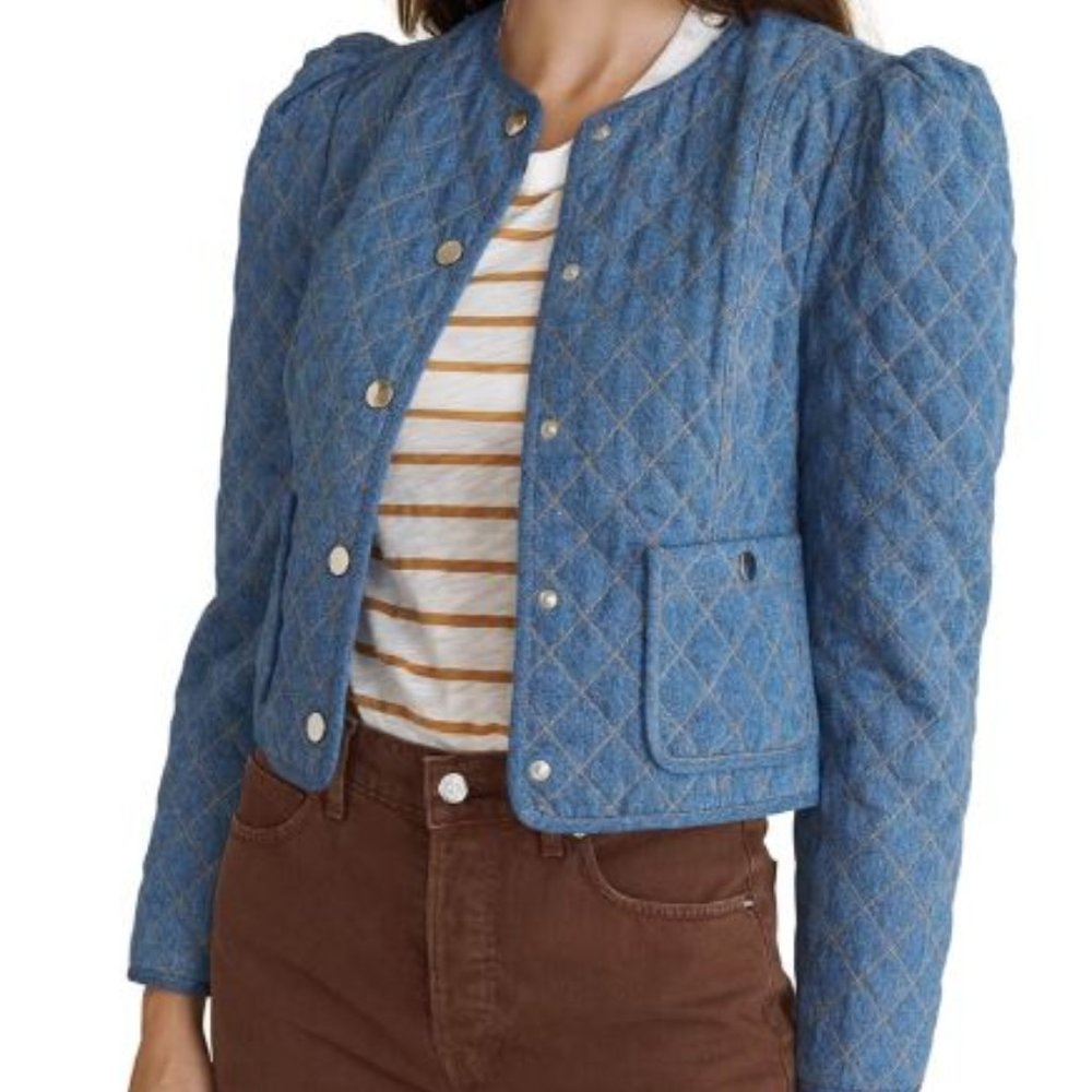 NEW Denim Quilted Jacket - Size Large